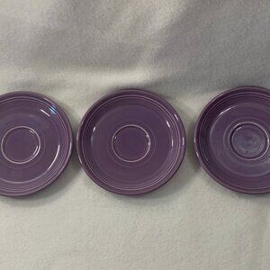 Set of 3 Fiesta Purple Plum Saucers Homer Laughlin Fiestaware USA Coffee Tea